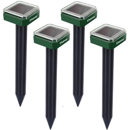 Livin’ Well Solar Powered Pest Control Stakes - Ultrasonic Rodent Repellent Spikes (4pk)