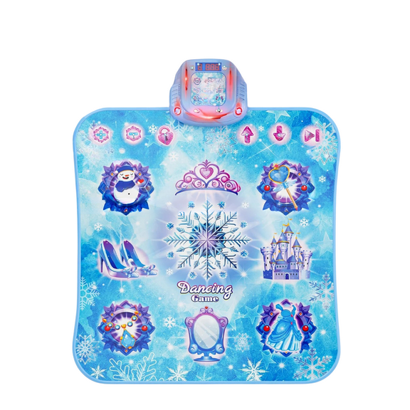 LivinVeluris Kids Electronic Dance Mat with LED Lights & 5 Game Modes | Non-Slip, Portable Rhythm Step Play Mat | Birthday, Christmas Gift for Girls & Boys (Blue)