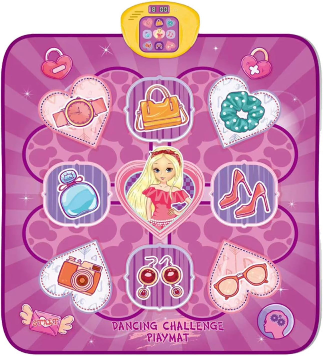 LivinVeluris Kids Electronic Dance Mat with LED Lights & 5 Game Modes | Non-Slip, Portable Rhythm Step Play Mat | Birthday, Christmas Gift for Girls & Boys (Purple)