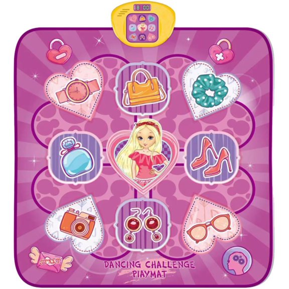 LivinVeluris Kids Electronic Dance Mat with LED Lights & 5 Game Modes | Non-Slip, Portable Rhythm Step Play Mat | Birthday, Christmas Gift for Girls & Boys (Purple)