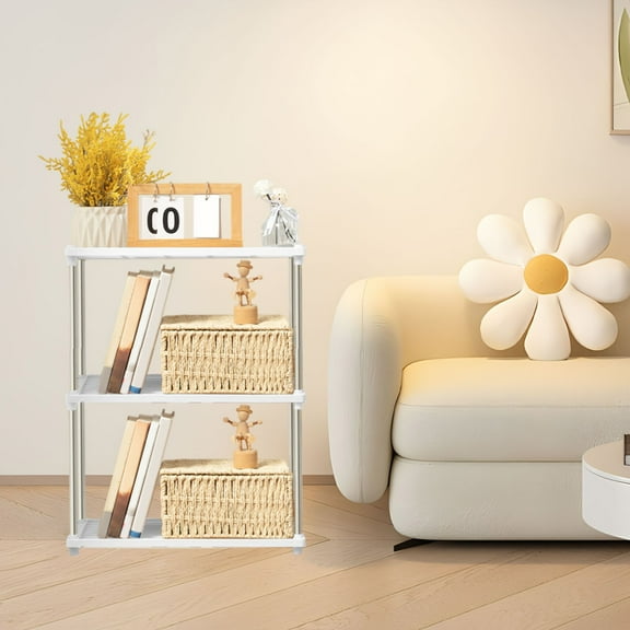 Living 4-Shelf Ventilated Storage Organizer – Freestanding Light Duty Rack for Home, Kitchen, Garage, Closet, Pantry, and Multi-Purpose Shelving System with Easy Assembly and Expandable Design