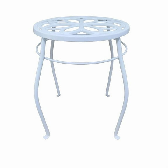 Living Accents 15 in. H White Cast Iron Plant Stand