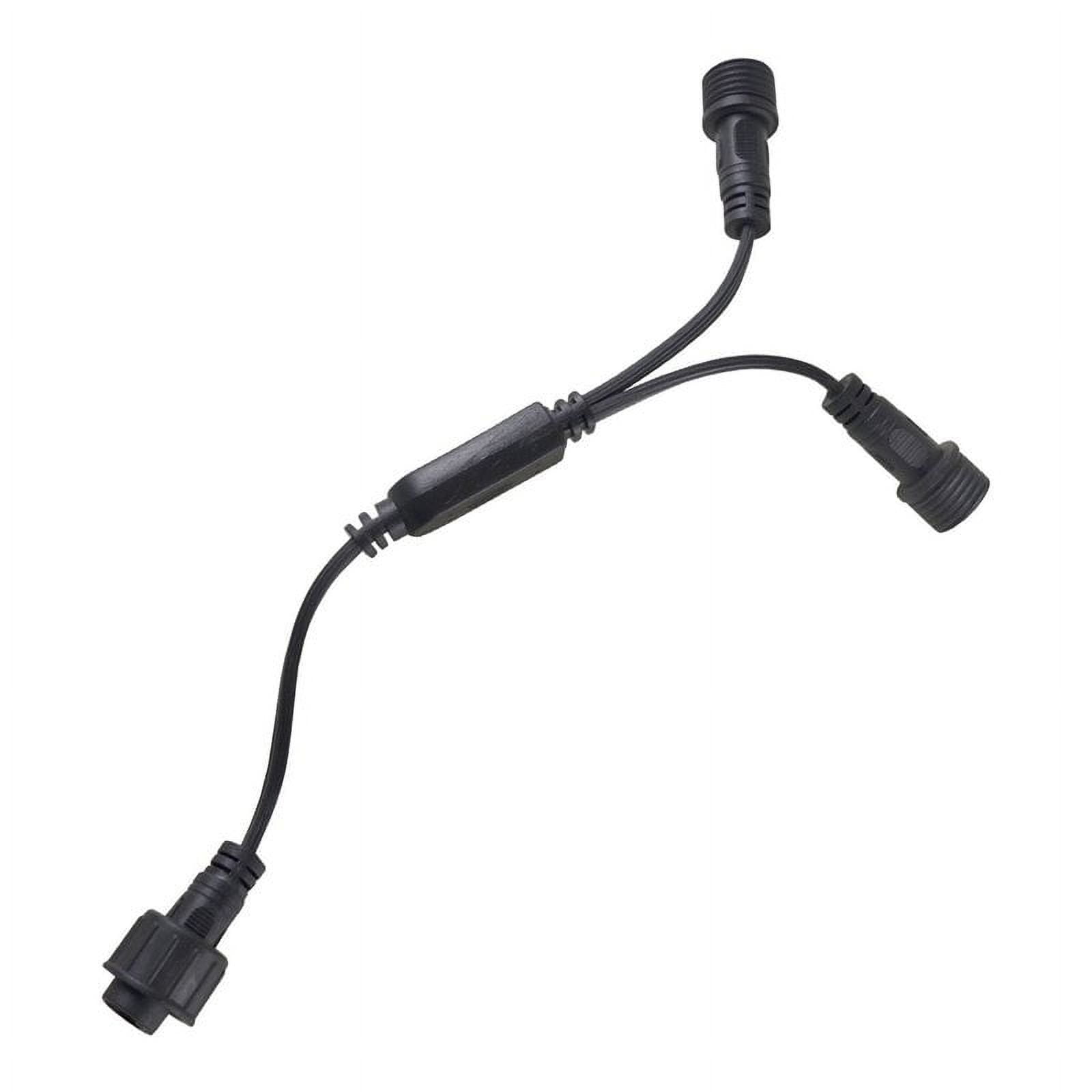 Living Accents 18 Gauge Plastic Y-Adapter with 2 Low Voltage Heads in Black