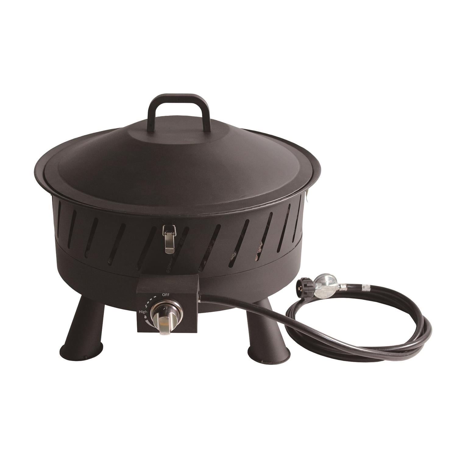 Living Accents Steel Round Propane Fire Pit Black 22"