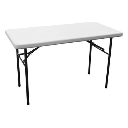 Living Accents 24x48" Rectangular Plastic Folding Table in White