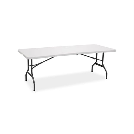 Living Accents 30x72" Rectangular Plastic Fold-in-Half Table in White