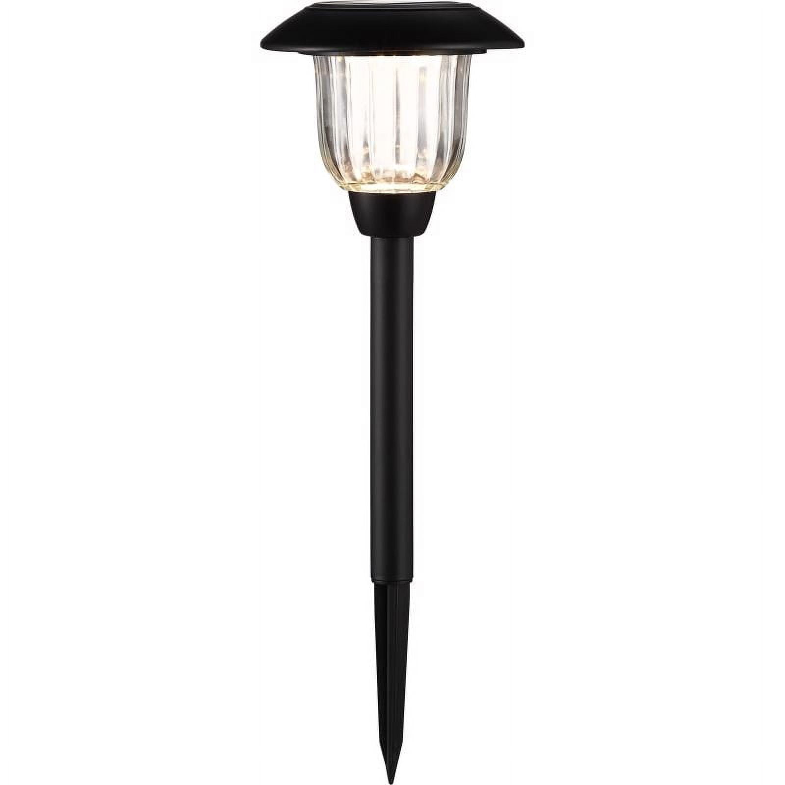 Black Stainless Steel Solar LED Pathway Lights, Pack of 12