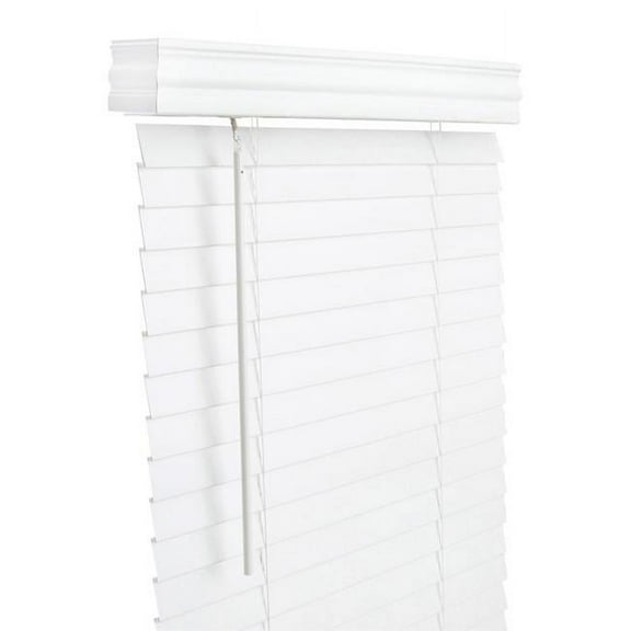 Living Accents 31x60" Static-Resistant Cordless Faux Wood Blinds in White