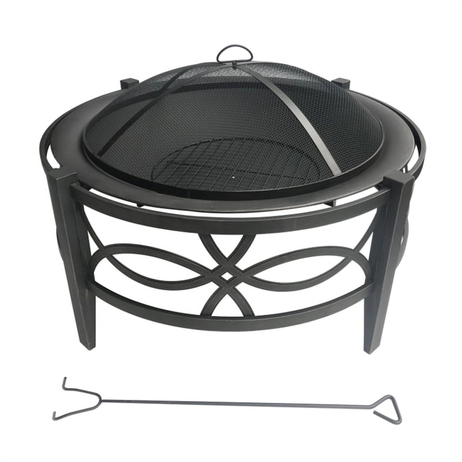 Living Accents 35" Round x 22" H Steel WoodBurning Fire Pit