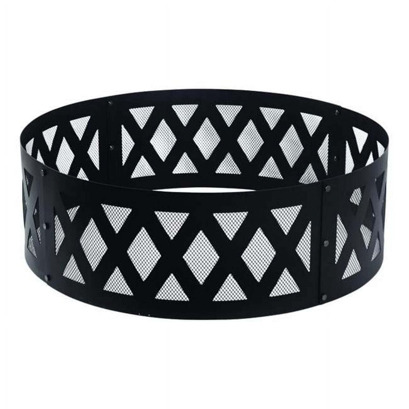 36 in. Black Powder Coated Steel Round Fire Pit