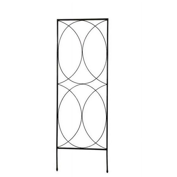 Living Accents 7036134 40 in. Steel Scrollwork Trellis, Black