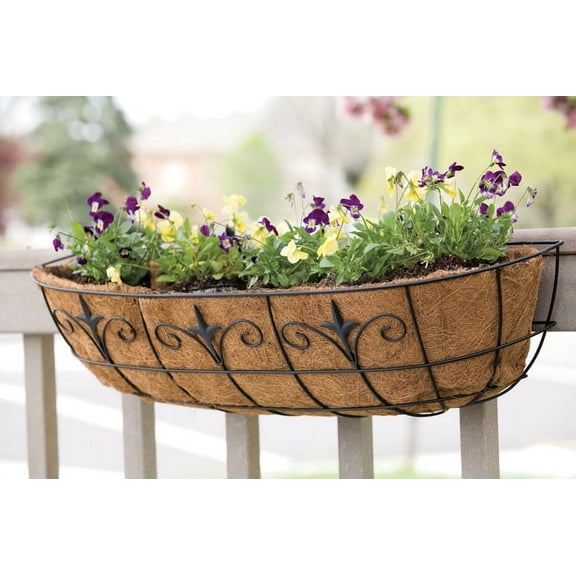 Living Accents 8" x 30" Black Steel Window Planter