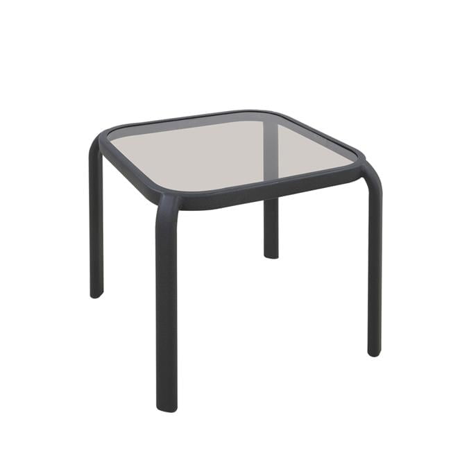 Roscoe Black Steel and Glass Square Side Table