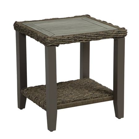 Living Accents Rochdale Square Brown Stone Side Table