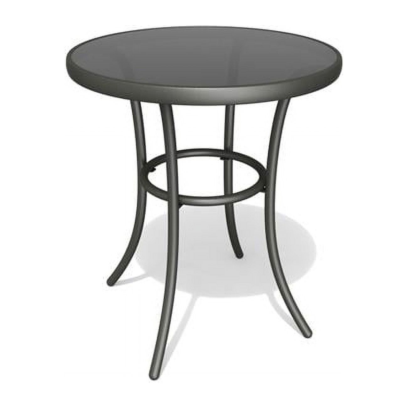 Living Accents 8048413 Round Glass Bistro Table, Black