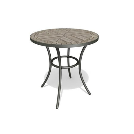 Living Accents 8048414 Stone Bistro Table, Brown - Round