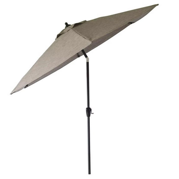 Living Accents 9 ft. Tiltable Gray Market Umbrella