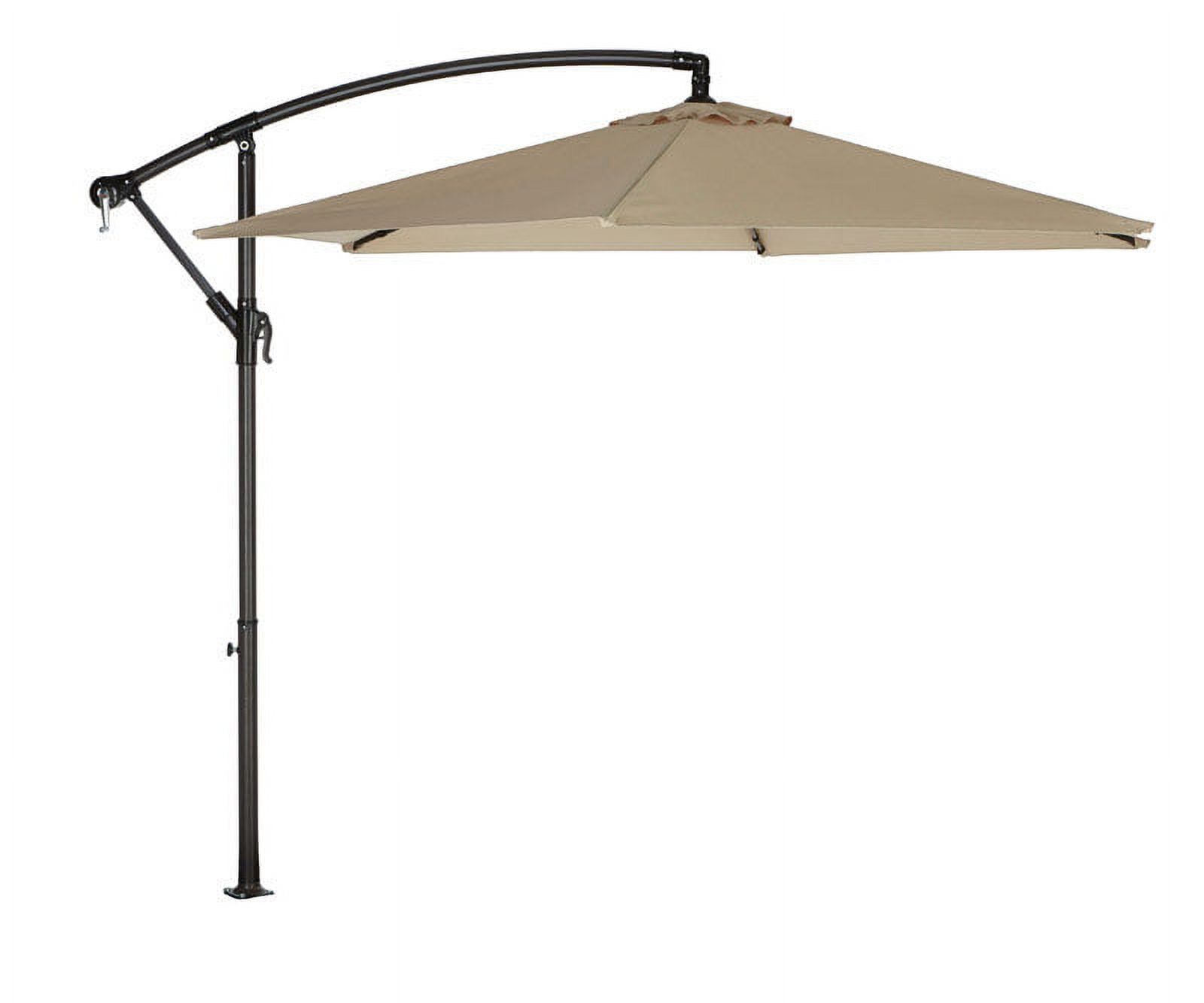 living accents offset 9 ft tiltable taupe patio umbrella Cantilever providing ample shade for patios Living Accents 9 ft. Tiltable