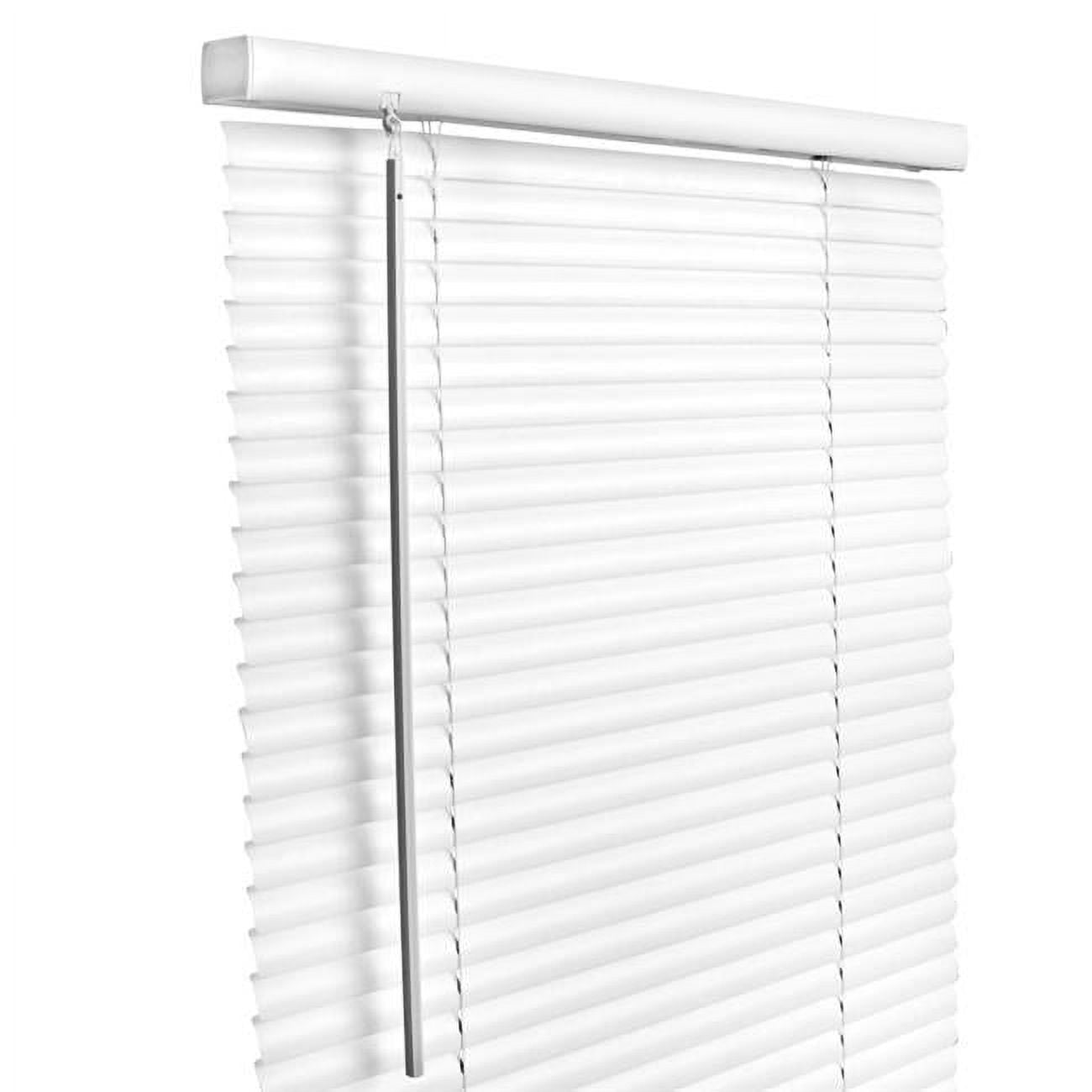 Living Accents White Cordless Vinyl Mini Blinds 60" x 64"
