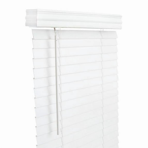 Living Accents 5005757 Faux Wood 2 in. Cordless Mini-Blinds, 30 x 60 in. - White