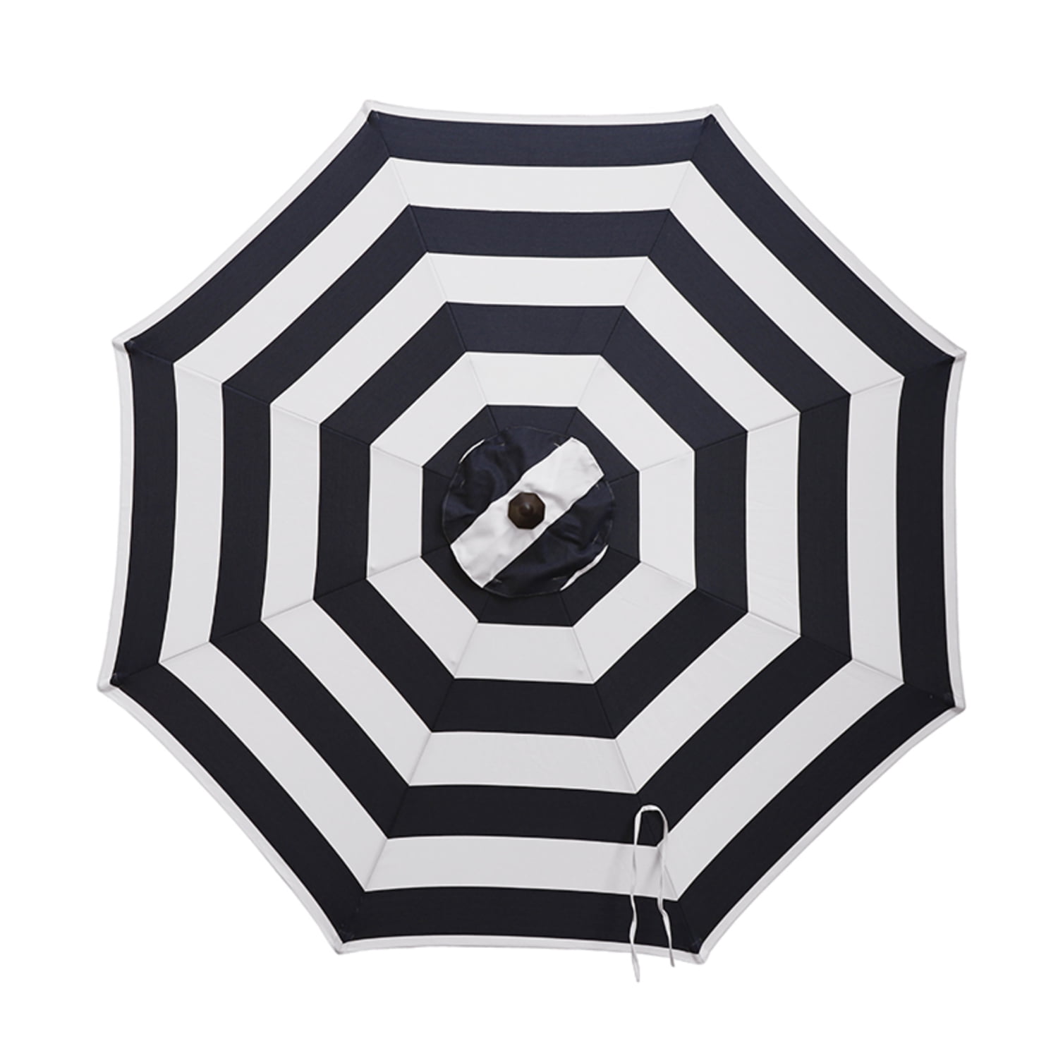 Living Accents Navy and White Stripe 9 ft. Market Umbrella with Aluminum Pole