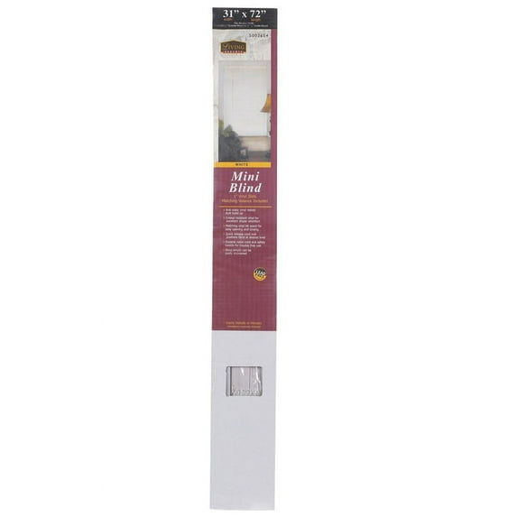 Living Accents ML3172WH Vinyl Mini Blinds, 31" W x 72" H, White