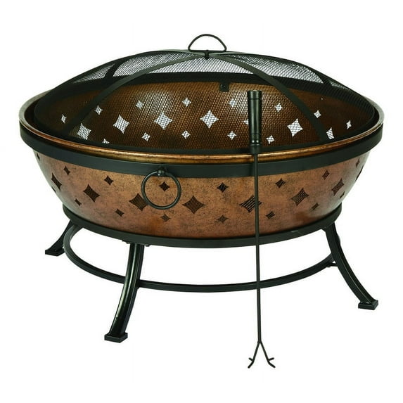 Living Accents Noma 36" Round x 22.4" H Steel Wood-Burning Fire Pit