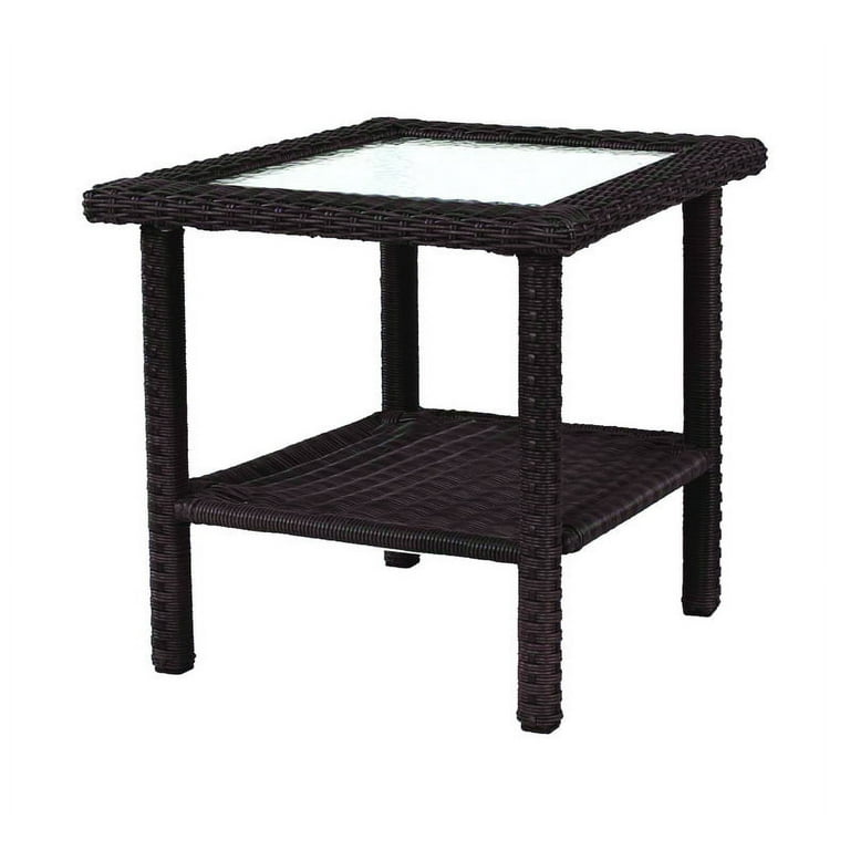 Living Accents Square Brown Glass Prescott Side Table Walmart