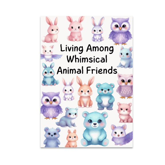 Living Among Whimsical Animal Friends - Fantasy Decor Enthusiast - 13x19 Poster Print