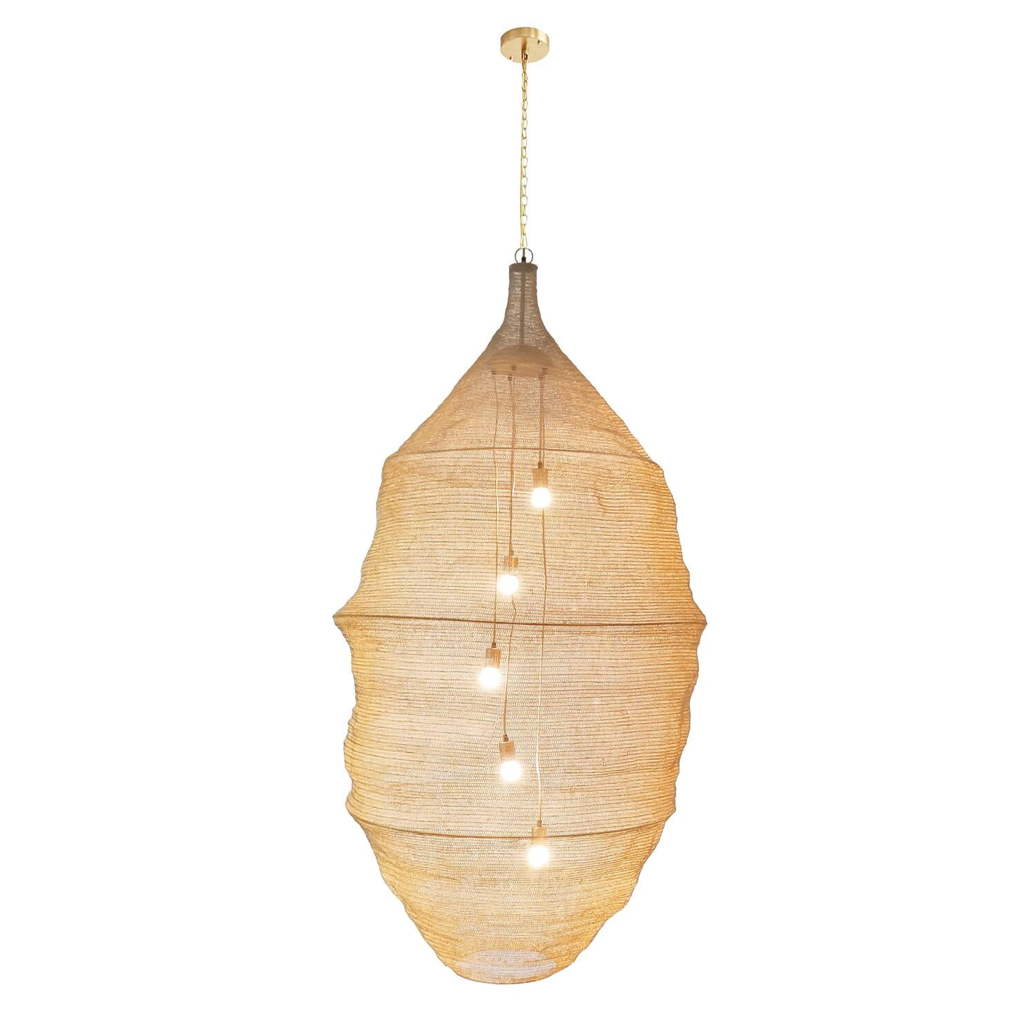 Design Living 5-Light Gold Powder Coat Chain Basket Chandelier
