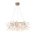 thumbnail image 1 of Living Design Round LED Leaf Petal Chandelier with a Copper Frame, 1 of 6