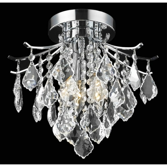 Living District Amelia 3-Light Transitional Metal Flush Mount in Chrome
