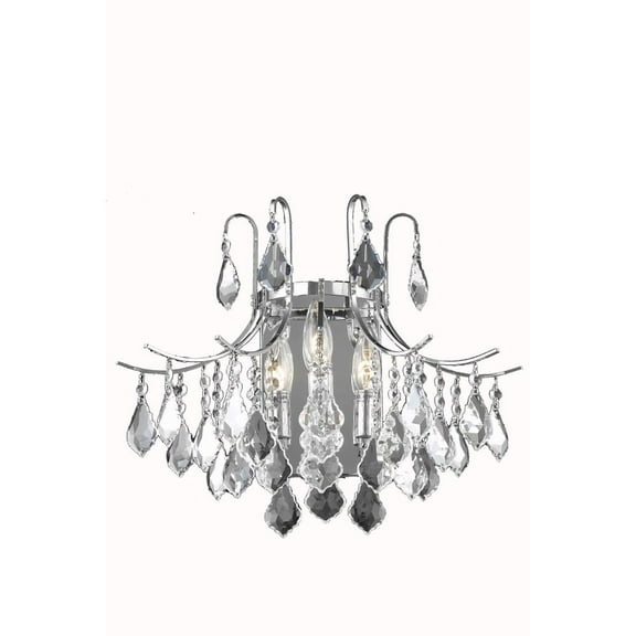 Living District Amelia 3-Light Transitional Metal Wall Sconce in Chrome