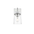 thumbnail image 1 of Living District Avani 1-Light Iron & Glass Bath Sconce in Chrome and Clear, 1 of 7