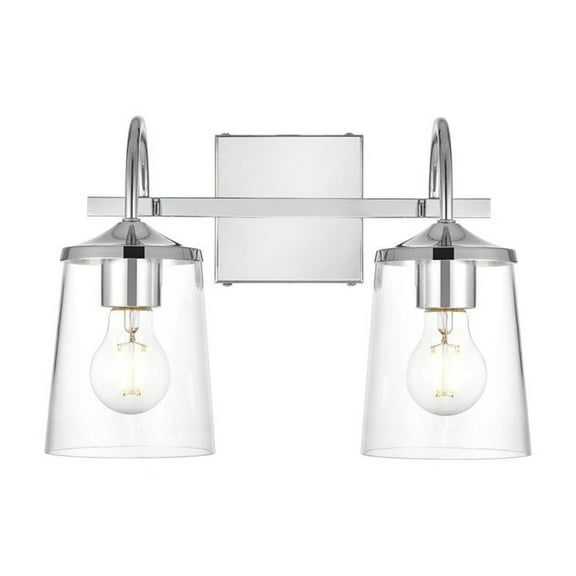Living District Avani 2 Light Chrome And Clear Bath Sconce
