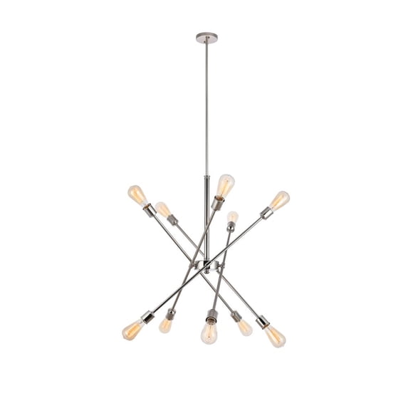Living District Axel 10 Lights polished Nickel Pendant