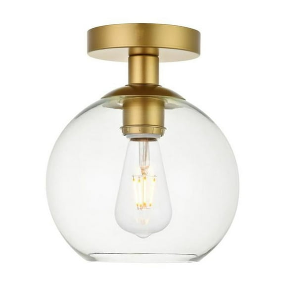 Baxter 1 Light Brass Flush Mount With Clear Glass