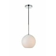 thumbnail image 1 of Living District Baxter 1-Light Metal Pendant in Chrome & Frosted White Finish, 1 of 3