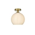 thumbnail image 1 of Living District Baxter 10" Flush Mount Frosted White Shade In Satin Gold, 1 of 9