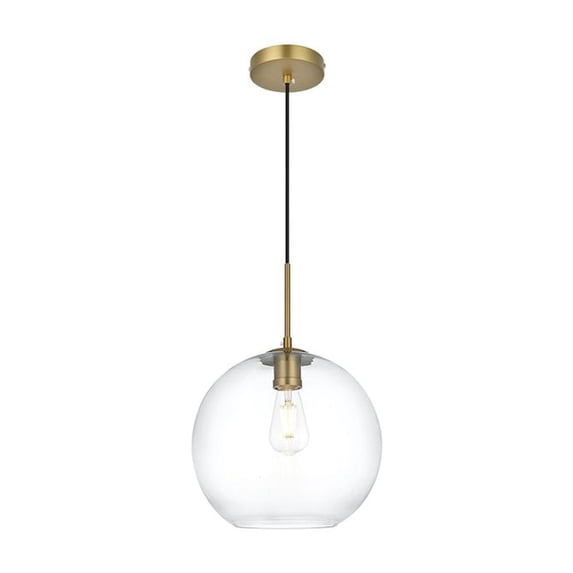 Living District Baxter 12 Inch Pendant Clear Shade in Satin Gold