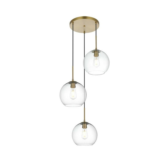 Living District Baxter 20" Pendant Clear Shade In Satin Gold