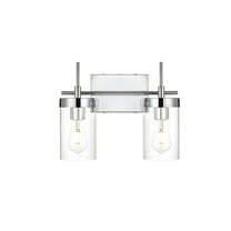 Living District Benny 2-Light Iron & Glass Bath Sconce in Chrome/Clear
