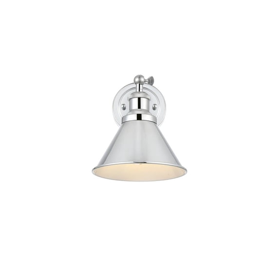 Living District Bentley 1-Light Cone Metal Bath Sconce in Chrome