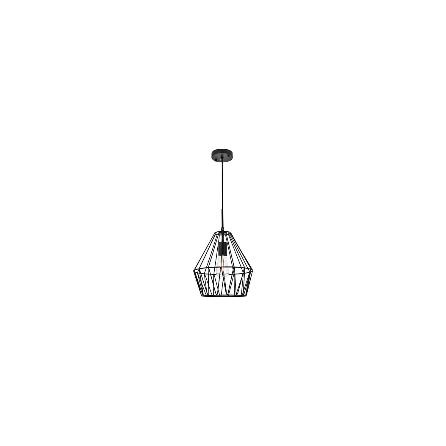 Candor Black Metal and Glass Pendant Light