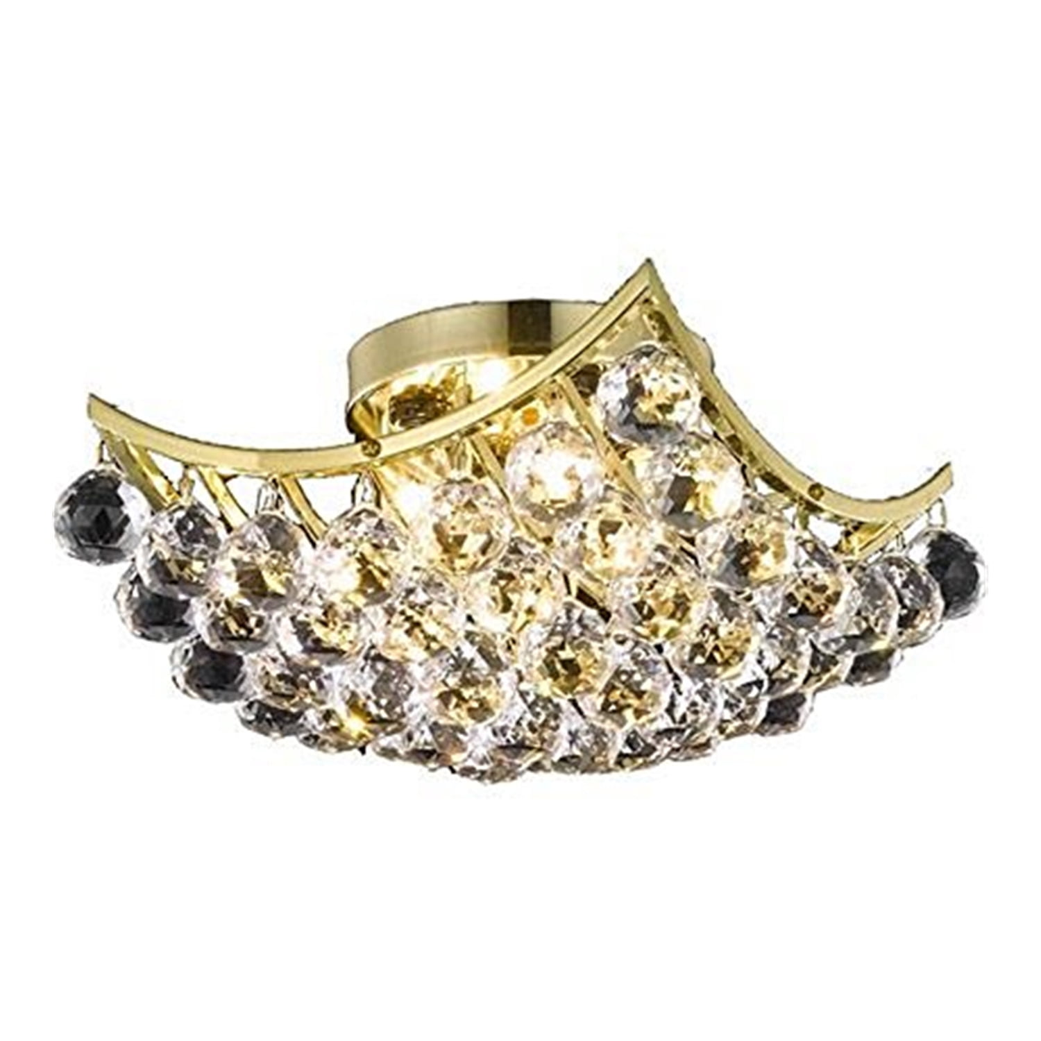 Clara Gold Crystal 4-Light Flush Mount Ceiling Fixture