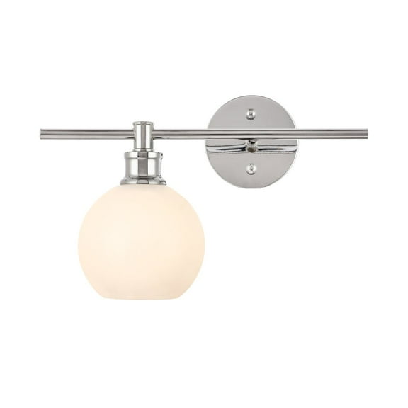 Living District Collier 1 Light Chrome And Frosted White Glass Left Wall Sconce