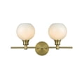 thumbnail image 1 of Living District Collier 2 Light Satin Gold And Frosted White Glass Wall Sconce, 1 of 9