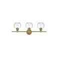 thumbnail image 1 of Living District Collier 3 Light Satin Gold And Clear Glass Wall Sconce, 1 of 8