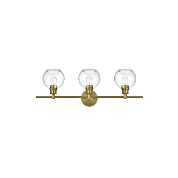 Living District Collier 3 Light Satin Gold And Clear Glass Wall Sconce