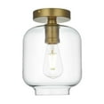 thumbnail image 1 of Living District Collier 7.5 Inch Flush Mount Clear Shade in Satin Gold, 1 of 9
